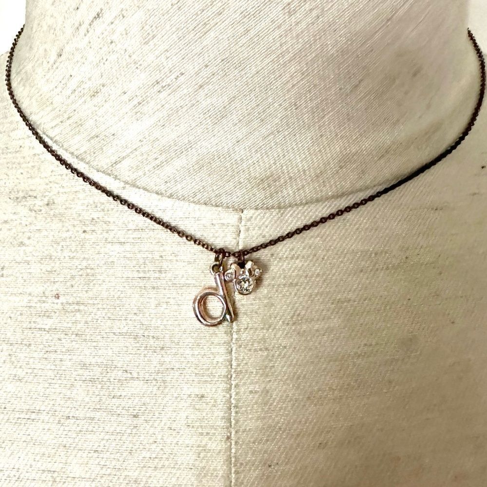 Disney D monogram Minnie Mouse necklace